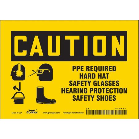 Safety Sign,7" Wx5" H,0.004" Thickness (