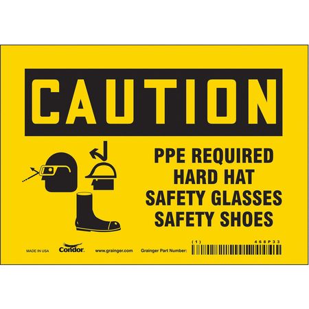 Safety Sign,7" Wx5" H,0.004" Thickness (