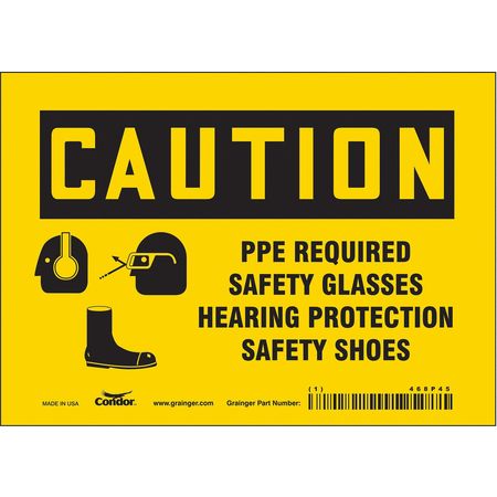 Safety Sign,7" Wx5" H,0.004" Thickness (