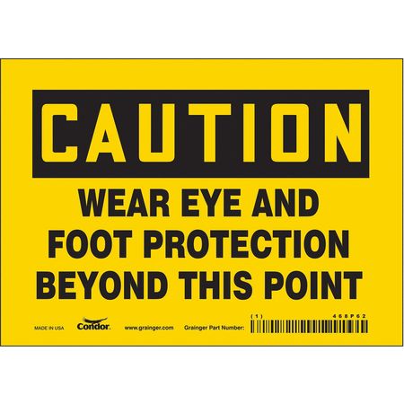 Safety Sign,7" Wx5" H,0.004" Thickness (