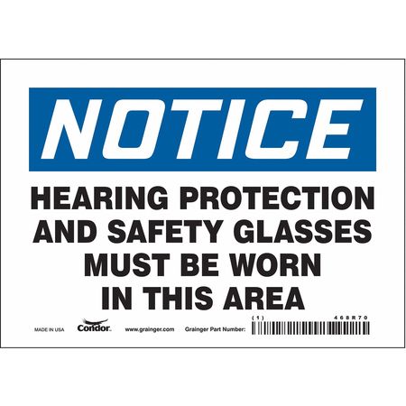 Safety Sign,7" Wx5" H,0.004" Thickness (