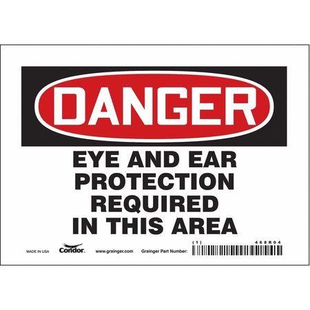 Safety Sign,7" Wx5" H,0.004" Thickness (