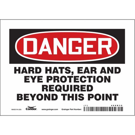 Safety Sign,7" Wx5" H,0.004" Thickness (