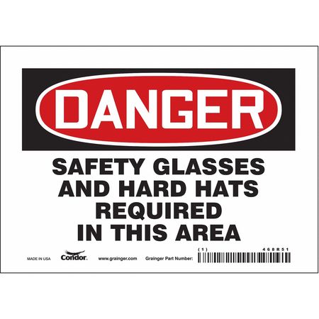 Safety Sign,7" Wx5" H,0.004" Thickness (