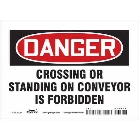 Safety Sign,7" Wx5" H,0.004" Thickness (