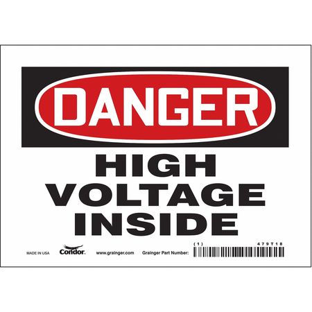 Safety Sign,7" Wx5" H,0.004" Thickness (