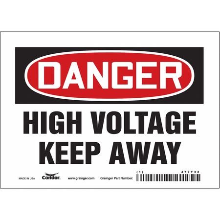 Safety Sign,7" Wx5" H,0.004" Thickness (