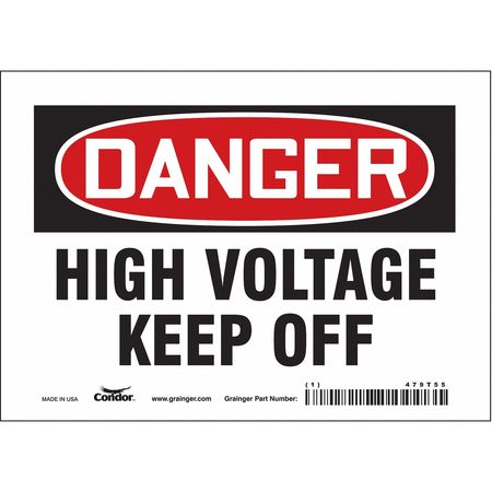 Safety Sign,7" Wx5" H,0.004" Thickness (