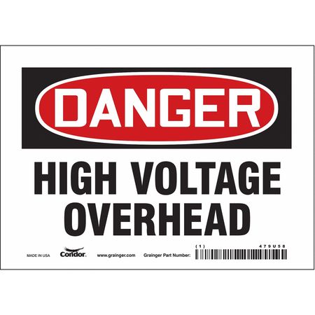 Safety Sign,7" Wx5" H,0.004" Thickness (