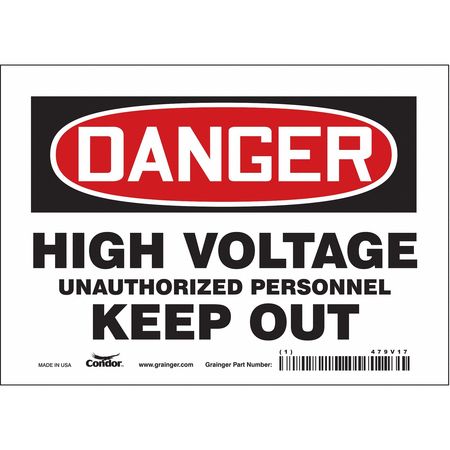 Safety Sign,7" Wx5" H,0.004" Thickness (