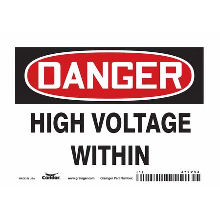 Safety Sign,7" Wx5" H,0.004" Thickness (