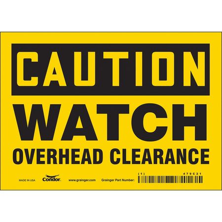 Safety Sign,7" Wx5" H,0.004" Thickness (