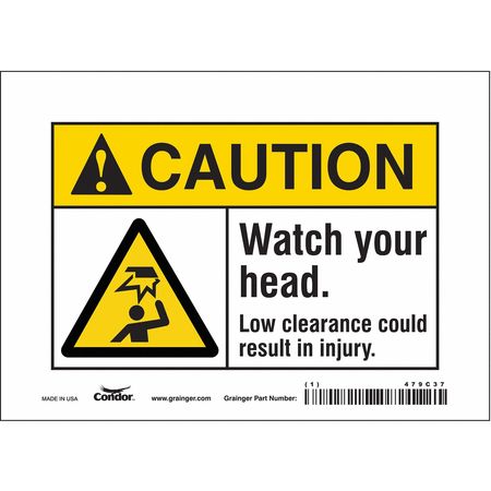 Safety Sign,7" Wx5" H,0.004" Thickness (