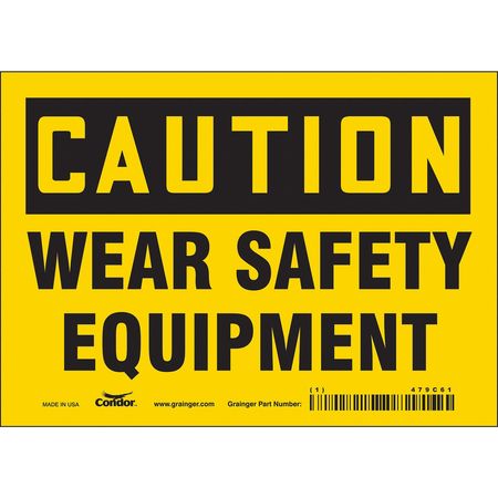 Safety Sign,7" Wx5" H,0.004" Thickness (