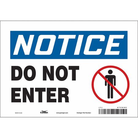 Safety Sign,do Not Enter,7"x10" (5 Units