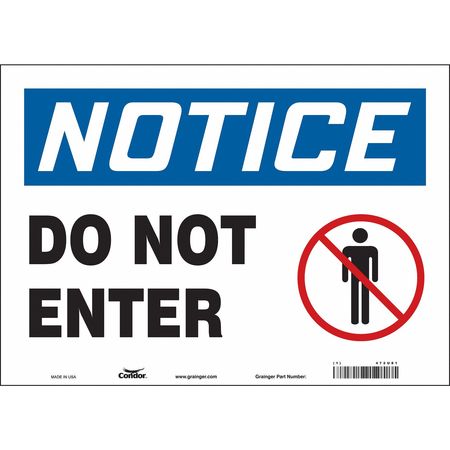 Safety Sign,do Not Enter,10"x14" (4 Unit