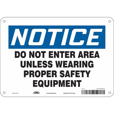 Sign,proper Safety Equipment,7"x10" (3 U