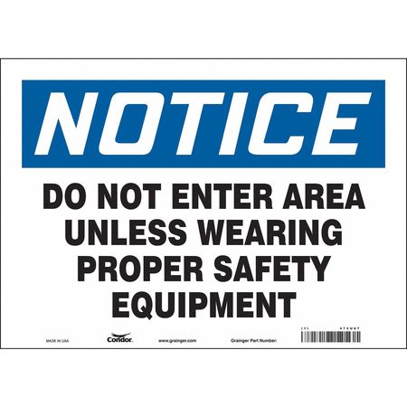 Sign,proper Safety Equipment,10"x14" (4