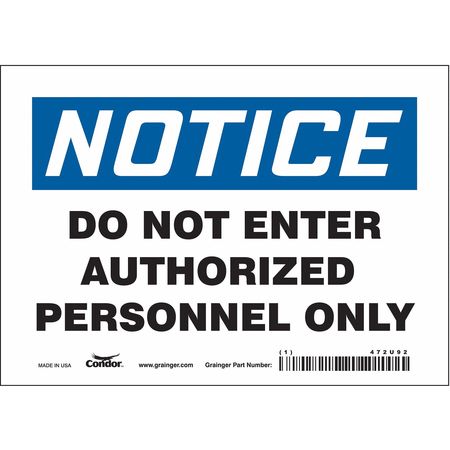 Safety Sign,do Not Enter,5"x7" (7 Units