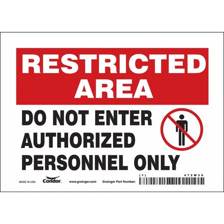 Safety Sign,do Not Enter,5"x7" (7 Units