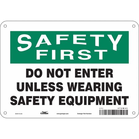 Safety Sign,do Not Enter,7"x10" (3 Units