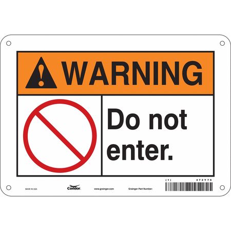 Sign,do Not Enter. W/symbol,7"x10" (3 Un