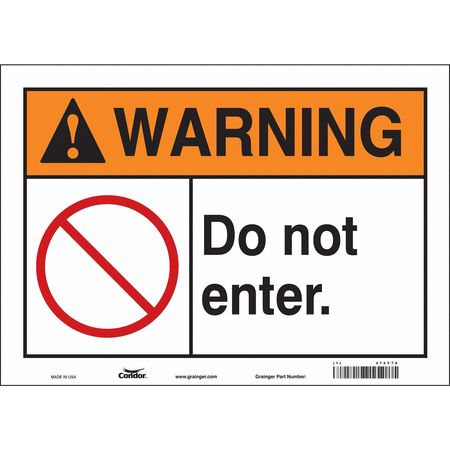 Sign,do Not Enter. W/symbol,10"x14" (4 U