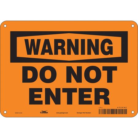 Safety Sign,do Not Enter,7"x10" (3 Units