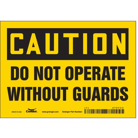 Safety Sign,7" Wx5" H,0.004" Thickness (