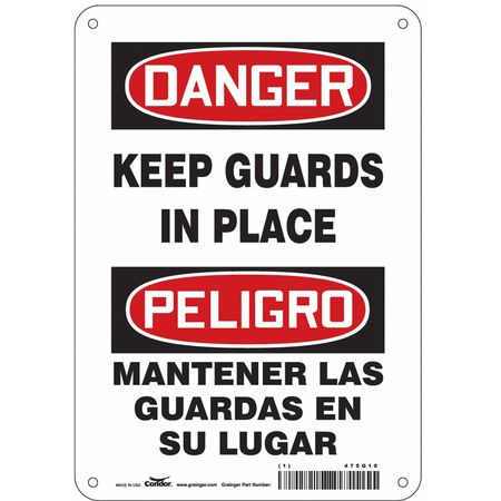 Safety Sign,7" Wx10" H,0.055" Thickness