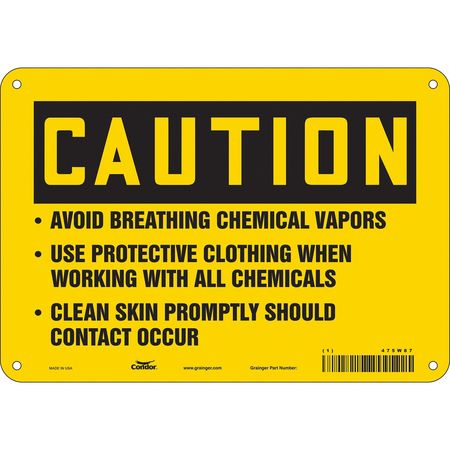 Chemical Sign,10"w,7" H,0.055" Thickness