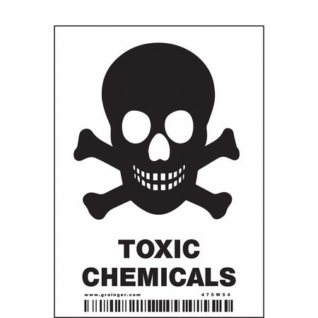 Chemical Sign,2"w,4" H,0.100" Thick,pk25