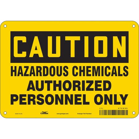 Chemical Sign,10"w,7" H,0.055" Thickness