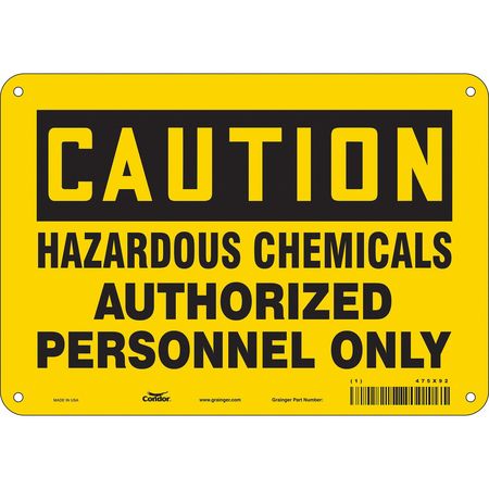 Chemical Sign,10"w,7" H,0.004" Thickness