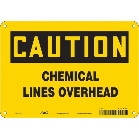 Chemical Sign,10"w,7" H,0.055" Thickness