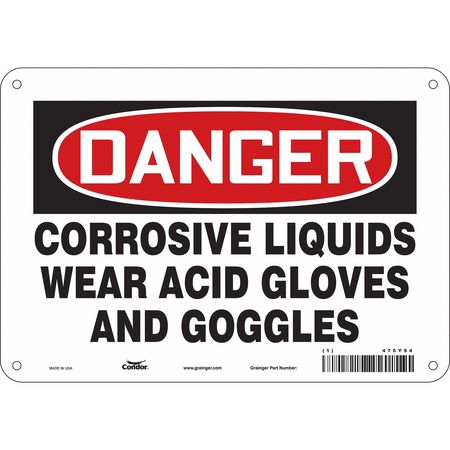 Chemical Sign,10"w,7" H,0.055" Thickness