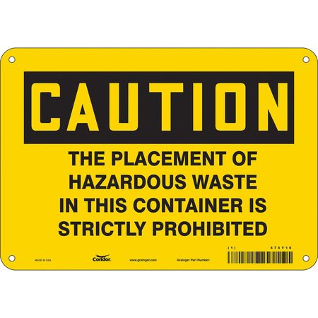 Chemical Sign,10"w,7" H,0.055" Thickness