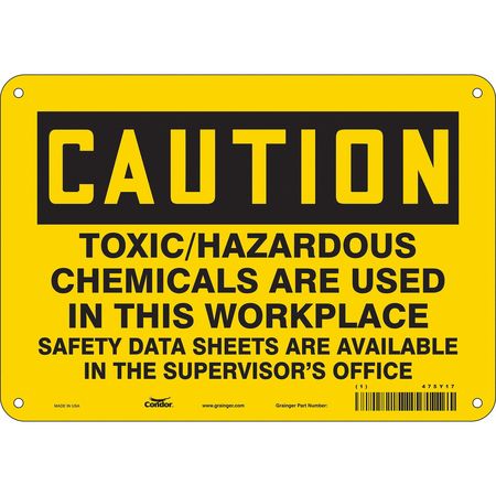 Chemical Sign,10"w,7" H,0.055" Thickness