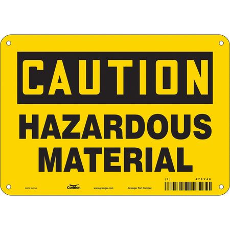 Chemical Sign,10"w,7" H,0.055" Thickness