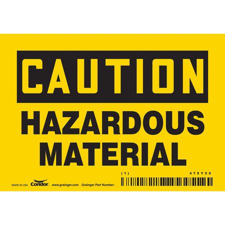 Chemical Sign,5" W,3-1/2" H,0.004" Thick