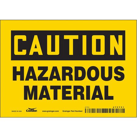 Chemical Sign,7" W,5" H,0.004" Thickness