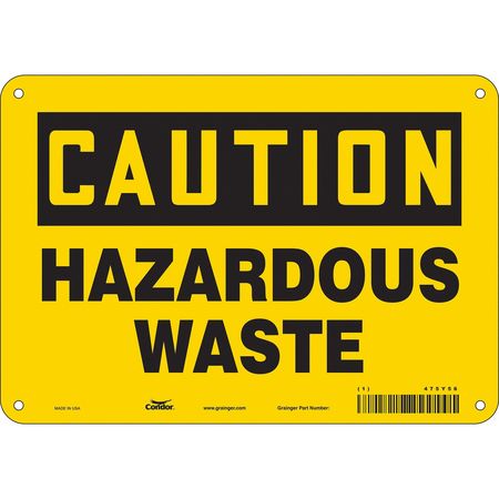 Chemical Sign,10"w,7" H,0.055" Thickness