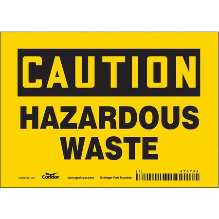 Chemical Sign,7" W,5" H,0.004" Thickness