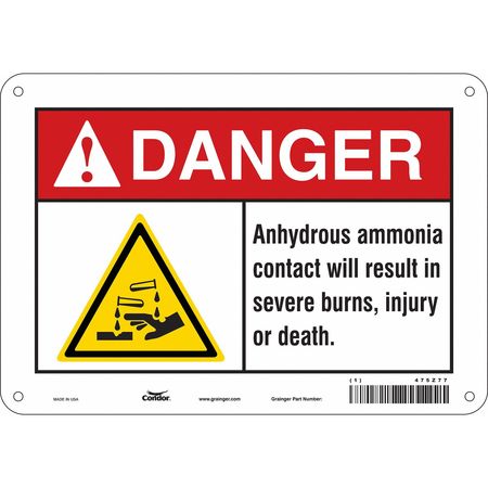 Chemical Sign,10"w,7" H,0.055" Thickness