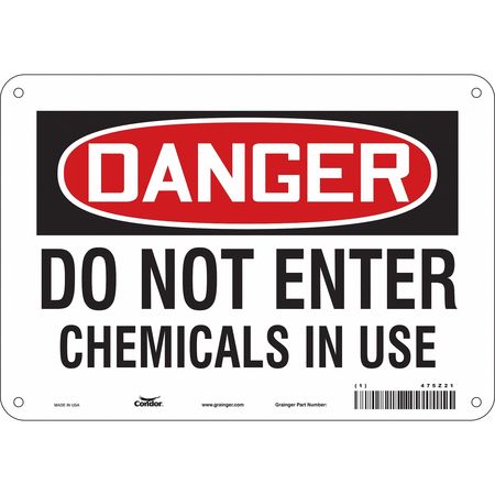 Chemical Sign,10"w,7" H,0.055" Thickness