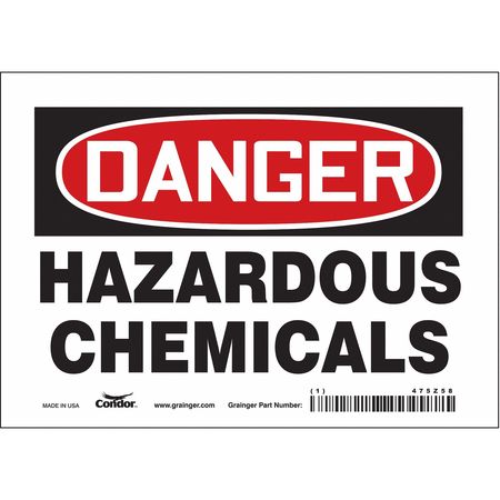 Chemical Sign,7" W,5" H,0.004" Thickness