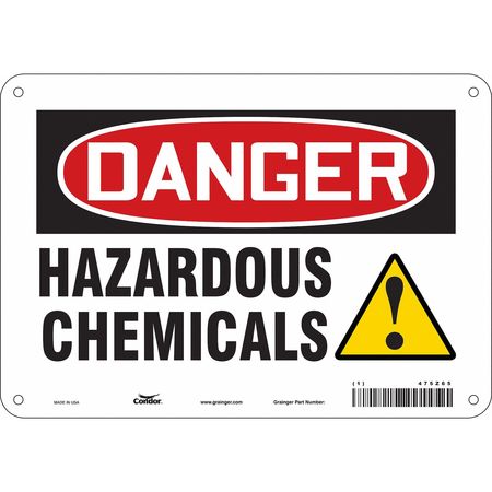 Chemical Sign,10"w,7" H,0.055" Thickness