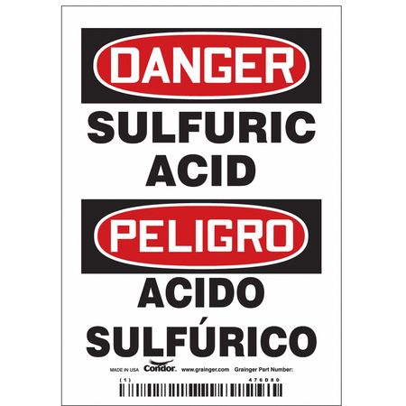 Chemical Sign,3" W,3-1/2" H,0.004" Thick