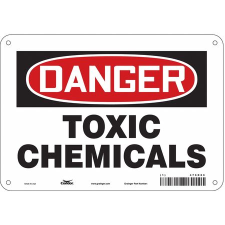 Chemical Sign,10"w,7" H,0.055" Thickness