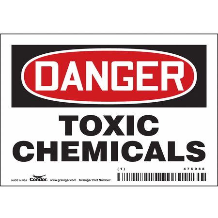 Chemical Sign,5" W,3-1/2" H,0.004" Thick